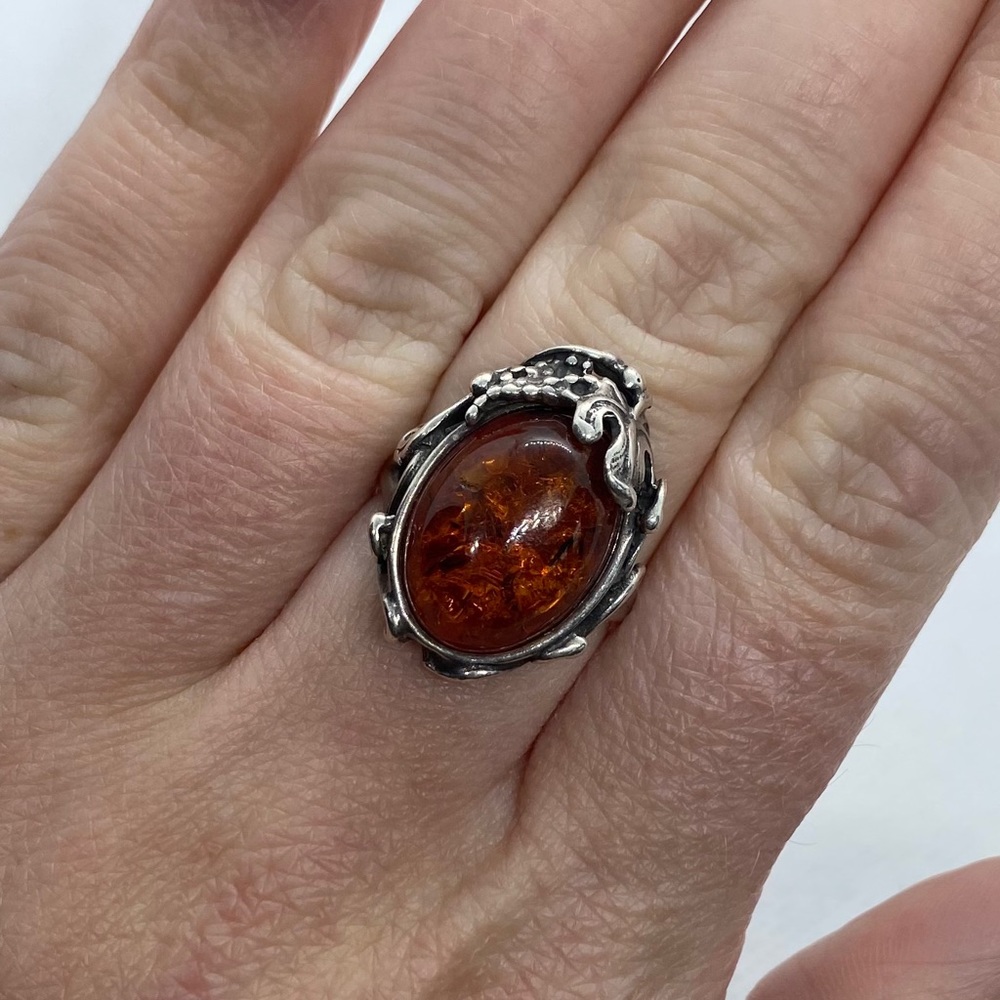 925 Amber Ring - image 8
